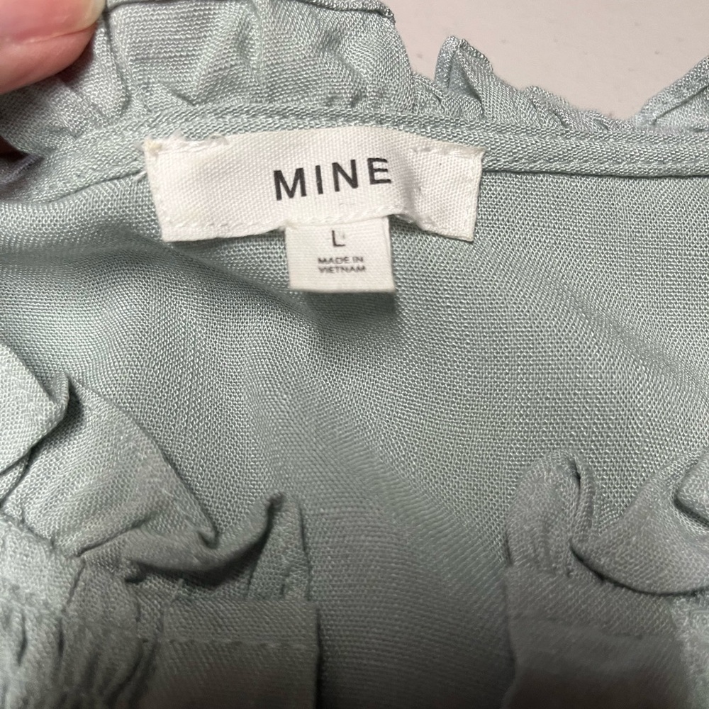 Mine Light Blue/green Ruffle Top size L - Picture 4 of 5